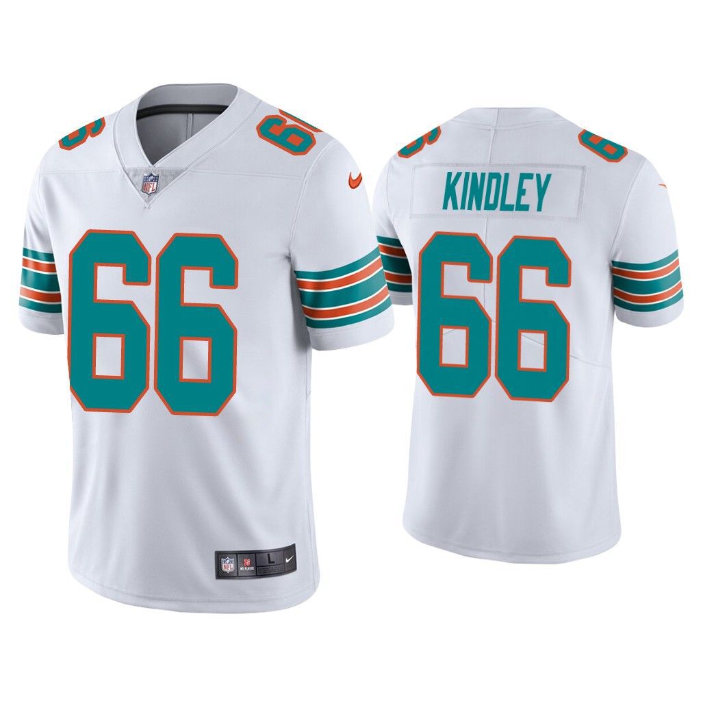 Men Miami Dolphins 66 Solomon Kindley Nike White Vapor Limited NFL Jersey